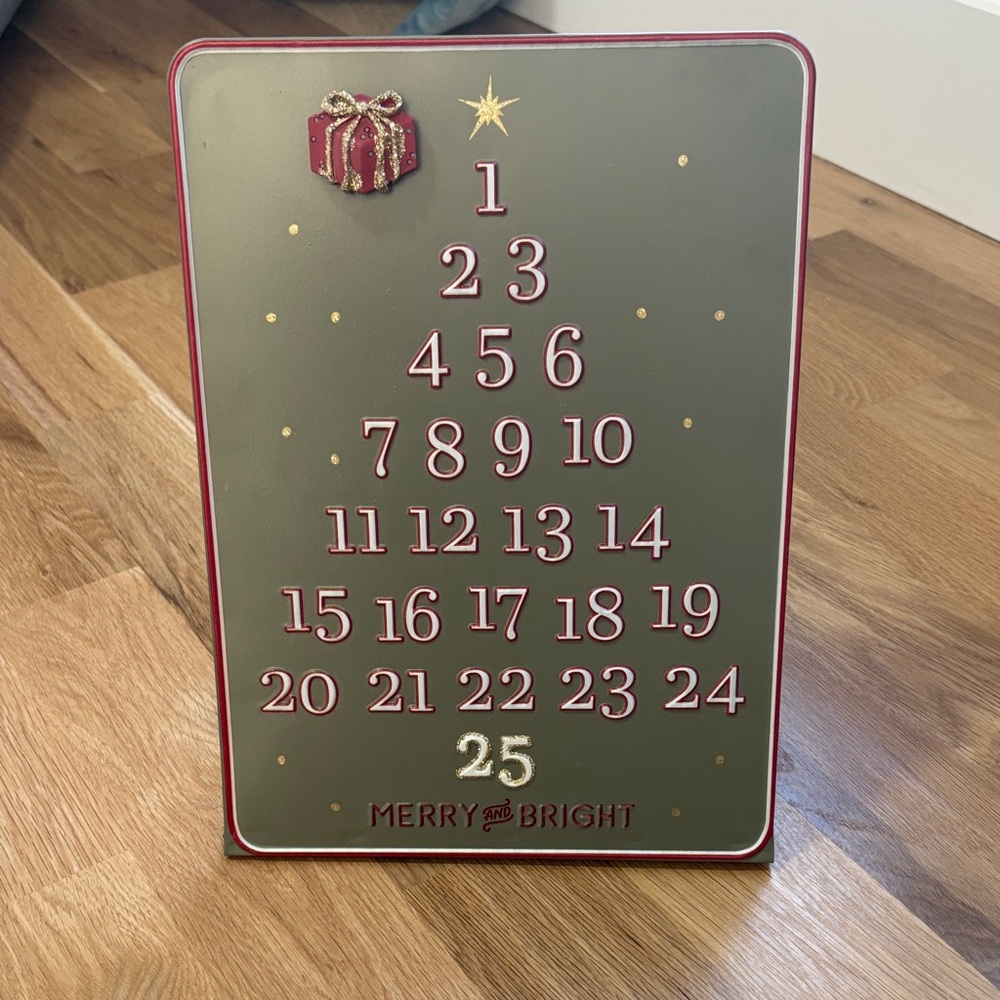 Zara Home Festive Advent Calendar with Red and Gold Details
